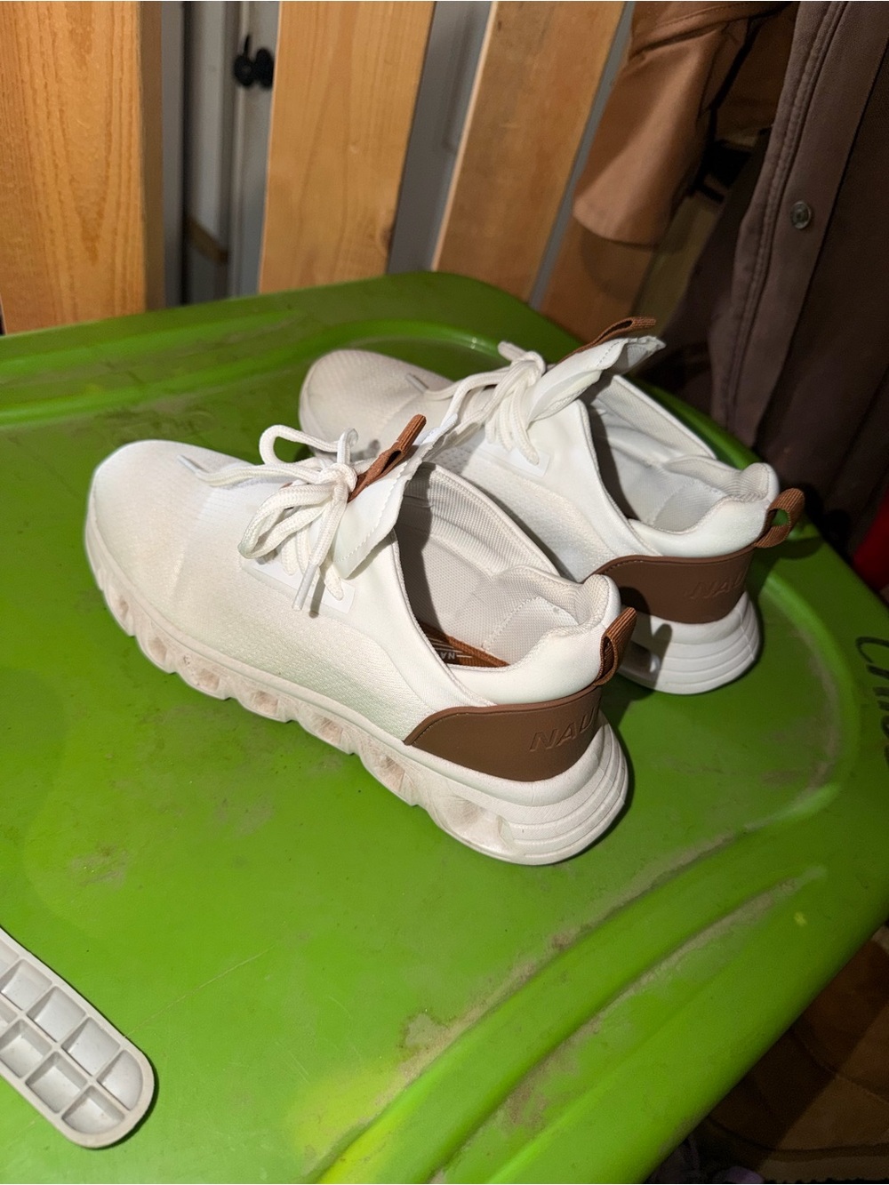Nautica Kids White and Brown Slip-On Sneakers